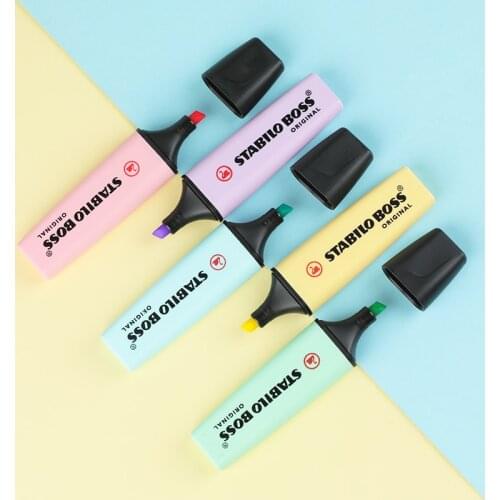 6/9 colors STABILO BOSS Macaron Color Highlighter Candy Color Marker Pen Color Not Easy To Dry Out Marker Stroke Key Note Pen