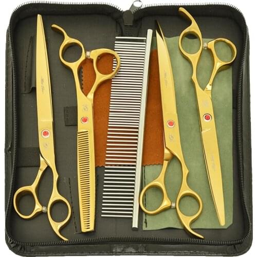 8.0" Professional Pets Scissors for Dog Grooming Big Dogs Cutting Shears 7.5" Animals Thinning Scissor Cats Trimmer Tools B0049A