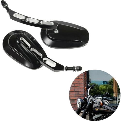 8MM Motorcycle Side Mirror Rear View Mirrors Fit For Harley Davidson Road King Glide XL1200C VRSCAW Softail