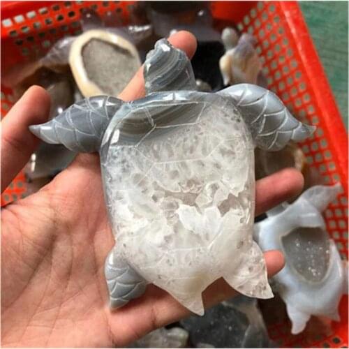 Agate Tortoise Natural Carved Animals Crystal Stones For Home Decoration