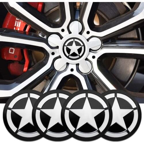 4PCS 56mm Car Accessories Tire Wheel Center Hub Cap Rim Covers Stickers Decal For JEEP Compass Renegade Grand Cherokee Patriot
