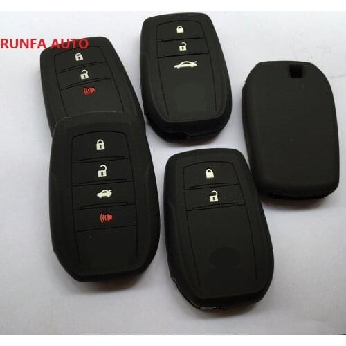Remote Keyless Holder FOB Shell For Toyota Rav4 Highlander LandCruiser Camry CROWN Prado Avensis Key Case Silicone Cover