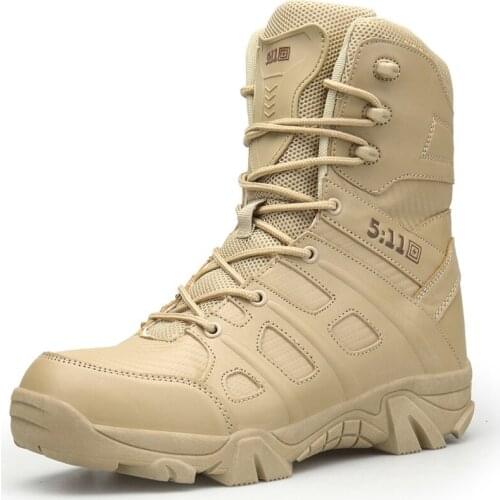 Outdoor Men Tactical Boots Sports Military Boots Desert Combat Boots Non-slip Hiking Boots Autumn Winter Shoes Men Boots Size 47