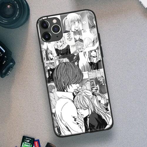 Misa and Light Death Note Manga Anime Soft TPU Glass Phone Case for IPhone SE 6s 7 8 Plus X Xr Xs 11 12 Mini Pro Max Samsung
