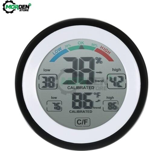 LCD Touch Screen Digital Thermometer Hygrometer Car Indoor Home Outdoor Termometer Temperature Humidity Meter Dropship