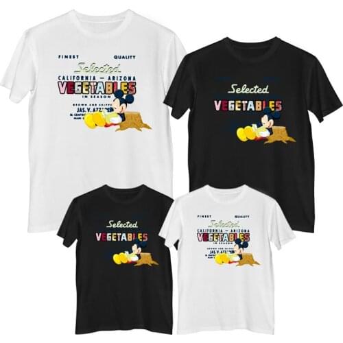 Disney Mickey Mouse T-shirt Summer Comfortable 100% cotton Fashion Woman T-shirts for girls mommy and daughter matching clothes