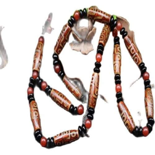 Natural Tibetan agate beads + 9-eye barrel beads Agate Necklace Bracelet