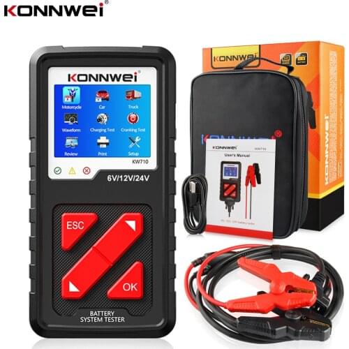 KONNWEI Automotive Battery Testing Tool Car Battery Tester 12V 24V for Car Motorcycle Truck Battery Analyzer Diagnostic Tool