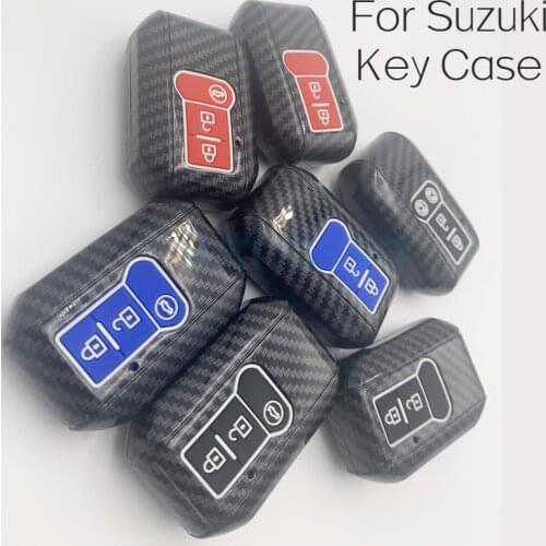 Carbon Abs Key Case Cover for Suzuki Swift Embona Sierra Wagon Spacia Ertiga Jimny Key Holder Shell 2017 2018 2019 2020 2021