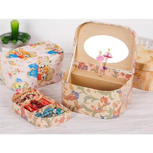 Classic Rotating Dancer Ballerina Girls Music Box Clockwork Jewelry Box Combination Storage Container Festival Gift Organizer