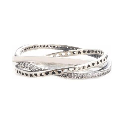 100% 925 Sterling Silver Pan Ring New Classic Hollow Love Heart Ring For Women Wedding Party Gift Fashion Jewelry