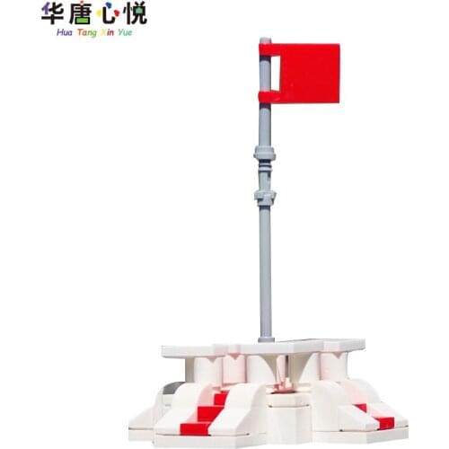 Creator City Flag Station Decoration Accessories Building Blocks Education Toys Childs Gifts Compatible With Cities Toy Models