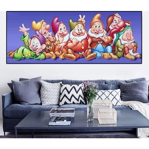 Round Diamond Painting Fairy tale seven dwarfs Full square Rhinestone Pictures Diamond mosaic The best childrens day gift
