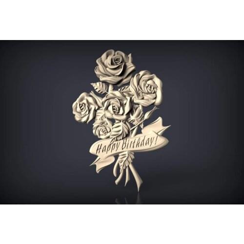 3d STL Model for CNC Router Engraver Carving Machine Relief Artcam Aspire "Happy Birthday" CNC files (ES)