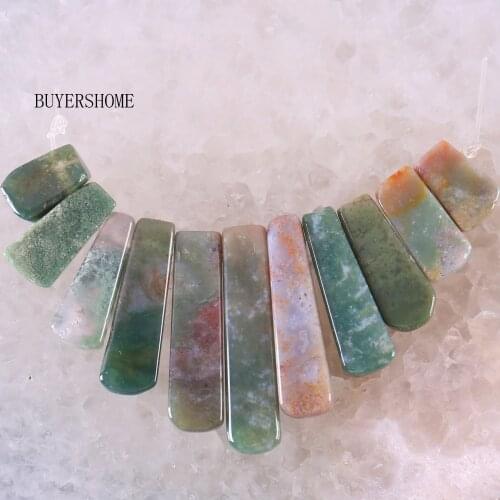 Fashion Jewelry Natural Stone Multi-color India Onyx Pendant Beads Group 11Pcs K050