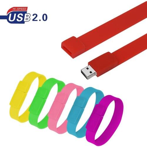Cartoon Colorful Bracelet USB 2.0 flash drive 4GB 8GB 16GB 32GB 64GB pen drive pendrive 128Gb u disk memoria menory stick gift