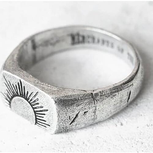 2021 Retro Trend Fashion Sunrise Mens Ring Simple and Versatile Travel Dating Accessories Party Gift Customization