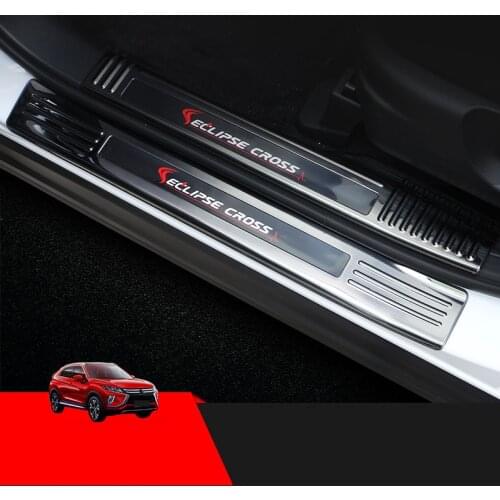 Door sill welcome pedal guard plate exterior door pedal decoration car Accessories For Mitsubishi ECLIPSE CROSS 2018 2019
