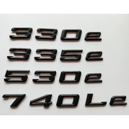 Matte Black Letters Trunk Lid Badges Emblems Emblem Badge Sticker for BMW 325e 330e 335e 520e 528e 530e 550e 740e 740Le 750Le