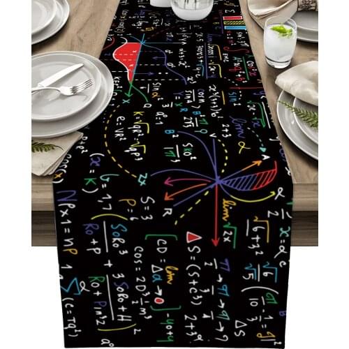 Mathematics Formula Chart Table Runner Luxury Wedding Decoration Table Cover Christmas Decoration Tablecloth