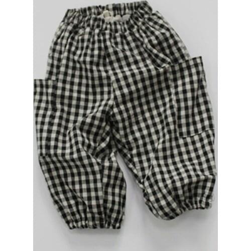 New Winter Korean Style Kids Plaid Pants Thicken Warm Velvet Lining Children Clothes Baby Boys Trousers