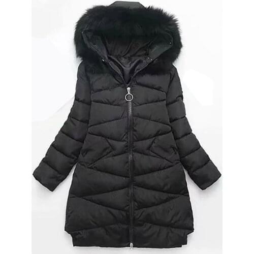 Autumn Winter New 2019 Large size Womens Cotton Jacket Plus Fertilizer To Increase Parker Fur Collar Thick Jackets Cotton Coat