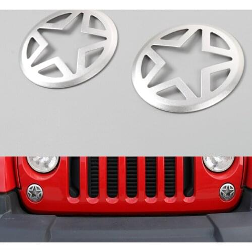 2Pcs/set Auto Car Front Turning lights Cover Trim Chromium Styling For Jeep Wrangler 2007-2016 Five-pointed star Style