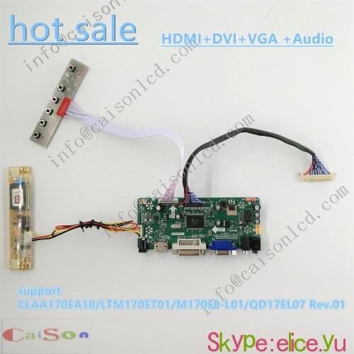DVI/VGA/AUDIO/ of TFT LCD controller board support CLAA170EA10/LTM170ET01/M170E8-L01/QD17EL07 Rev.01
