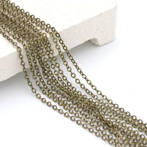 5 Meter Antique Bronze Color Flat Ring Copper Metal Chain For Making Jewelry Findings Necklace Bracelet Diy Accessories