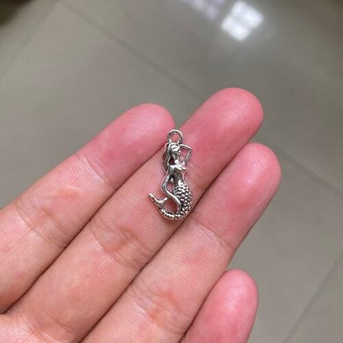 30pcs Sweet Mermaid Pendant Charms For DIY Handmade Women Necklace Bracelet Earrings Accessories Finding Jewelry Making Supplies