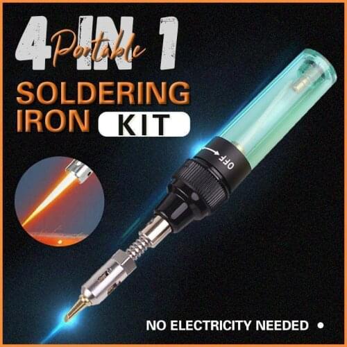 4 In 1 Portable Soldering Iron Kit Welding Pen Burner Blow Torch Gas Soldering Iron Cordless Butane Tip Tool Dropshipping