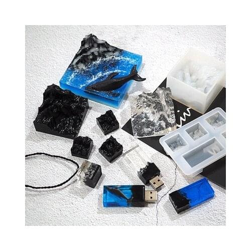 Stubble Snow Mountain Silicone Mold for DIY UV Expoy U Disk Mountain Ocean Micro Landscape Home Decoration Handmade Tools