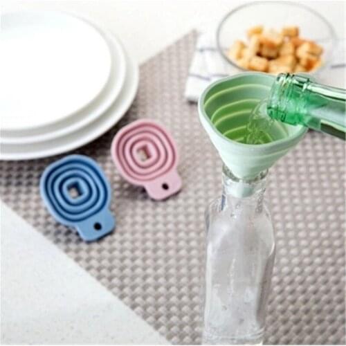 Silicone Foldable Funnel Water Bottle Hopper Kitchen Filter Liquid Transfer