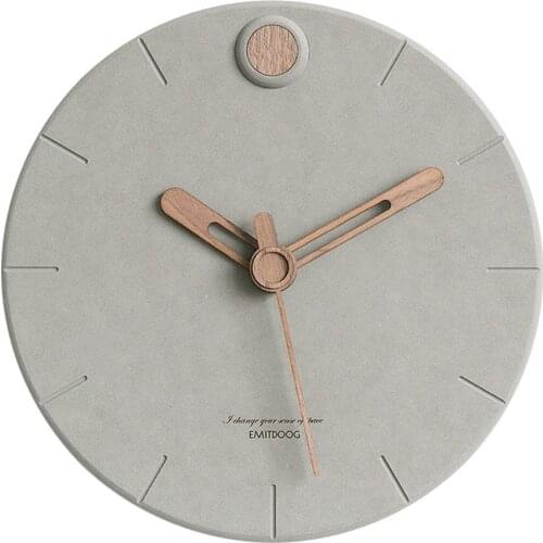 Modern MDF Board Wall Clock Nordic Round Minimalist Fashion Colorful Artistic Silently Suzuki Clock for Cafe Home Decor 6 Colors