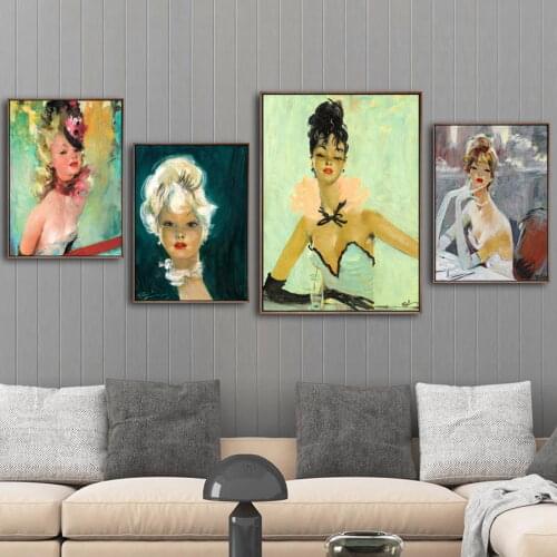 Home Decoration Print Canvas Art Wall Pictures Poster Canvas Printings Paintings French Jean-Gabriel Domergue Paris woman