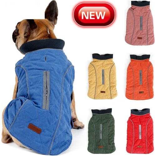 High Quality Dog clothes Quilted Dog Coat Pet Warm Jacket Vest New Big Dog Retro Cozy Thick Vest Clothing 6 Colors
