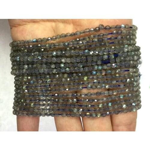1 strings Labradorite Faceted Beads 2mm 3mm 4mm Round AAA Grade,Faceted Spacer Tiny Beads,15.5"/string