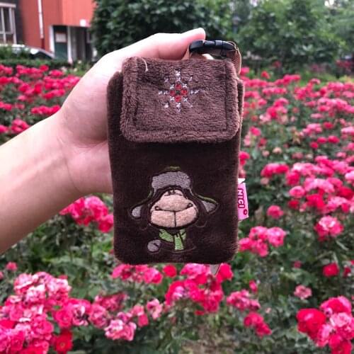 1Pcs plush sheep purse Cute lady cartoon mouse purse holder card bag girl purse key bag pendant women key