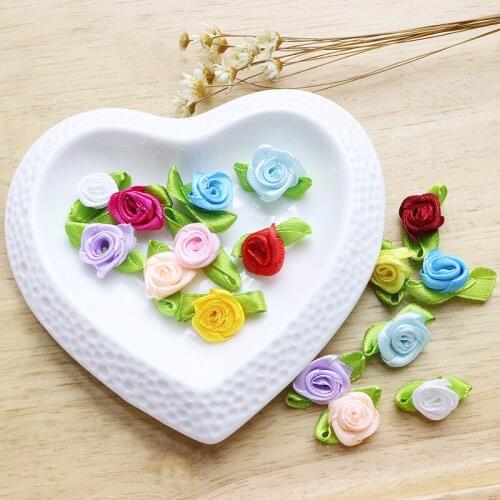 10pcs Rose Patch Flower Applique Doll Dress Accessories Trim Parche Lace Sewing Patches For Clothes Stickers parches ropa