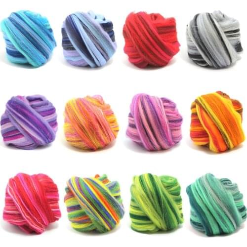 100g Wool Felt Material Hand Woven Coarse Wool Blended Color Wool Sliver DIY Beautiful Wool Yarn Knitting Material Crochet Yarn