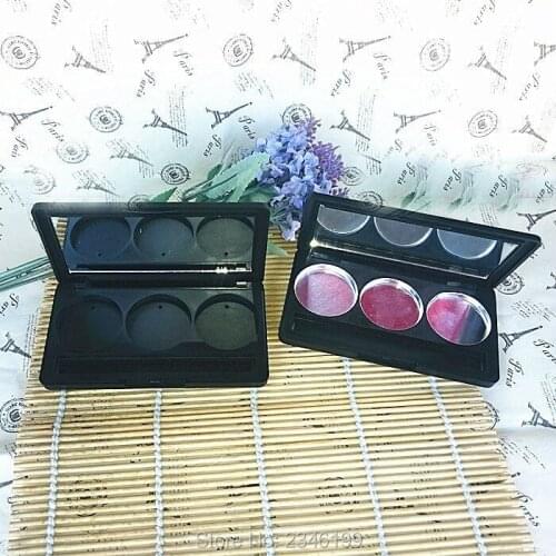 20pcs/lot Eyeshadow Powder Case with Mirror, Matte Black Pigment Eye Makeup Container, DIY Top Quality Cosmetic Packaging
