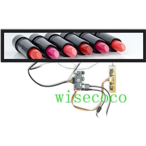 28 inch 1920*360 Stretched lcd Bar Display Adverting Monitor Control Board 600 nits Digital Signage Shelf Display for Supermarke