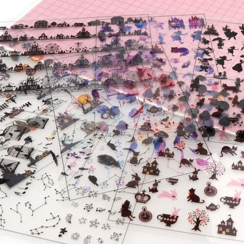 5 Pieces Of Fun DIY Transparent Stickers Album Decoration Materials Creative hand-made Works
