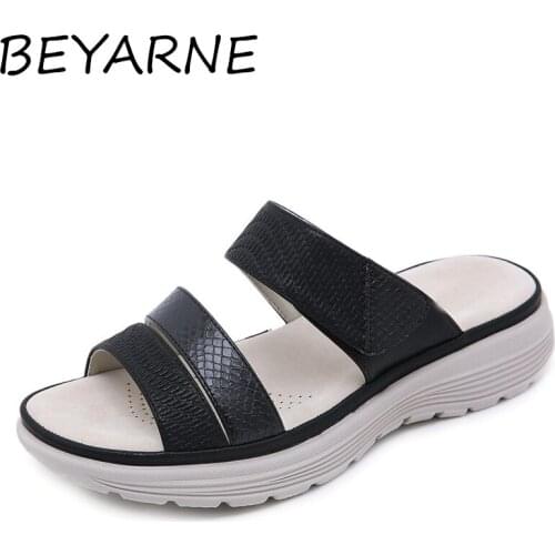BEYARNE Summer Slippers Women Shoes Platform Bath Slippers Wedge Beach Slope Flip Flops Shoes Women Slippers Flip Flops Summer