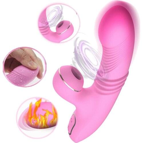 Safety silicone dildo vibrator lifelike tongue licking vibration telescopic jade rabbit vibrator G-point stimulator female sex t