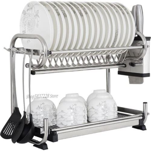 304 stainless steel household dish rack drain rack kitchen racks dish racks tableware chopsticks washing and drying wall-mounted