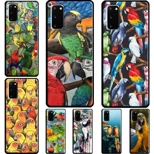 Parrots Colorful Jungle Art Case Cover For Samsung S21 S20 Ultra Note 20 Note 10 Plus S20 FE S8 S9 S10 Plus Coque