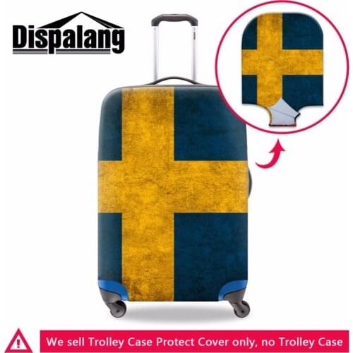 Dispalang Sweden National British Flag suitcase trolley case protective cover personalized travel elastic luggage protectors
