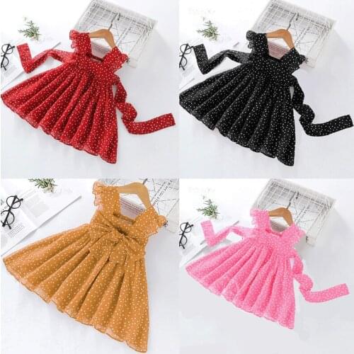 Girls Dresses 2020 Summer Kids Girls Dot Sling Elegant Princess Dress Children Kids Clothes Girl Dress 2-7 Years Girls clothing