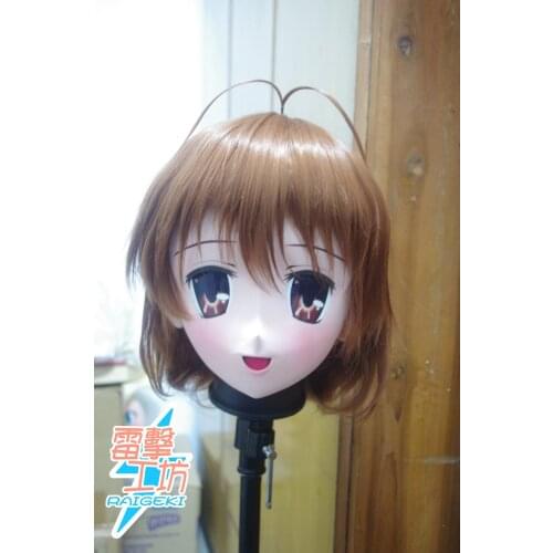 KM9167) Handmade Female Sweet Girl Resin Crossdress Outfit Cosplay Japanese Animegao Role Play Kigurumi Mask